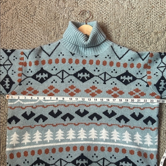 Panache Nordic Blue and Brown Turtleneck Sweater - Picture 8 of 8